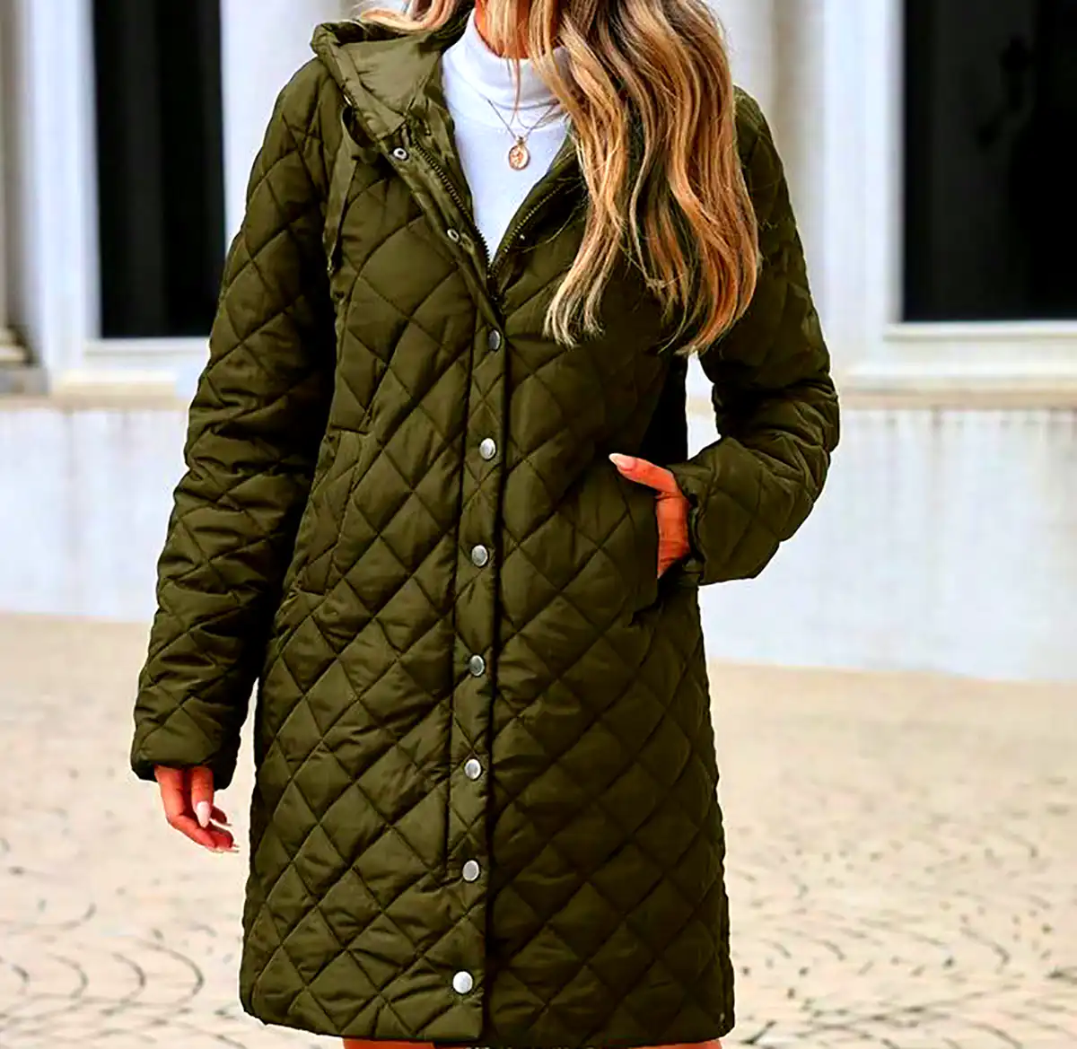 کاپشن لوزی دوزی شیک