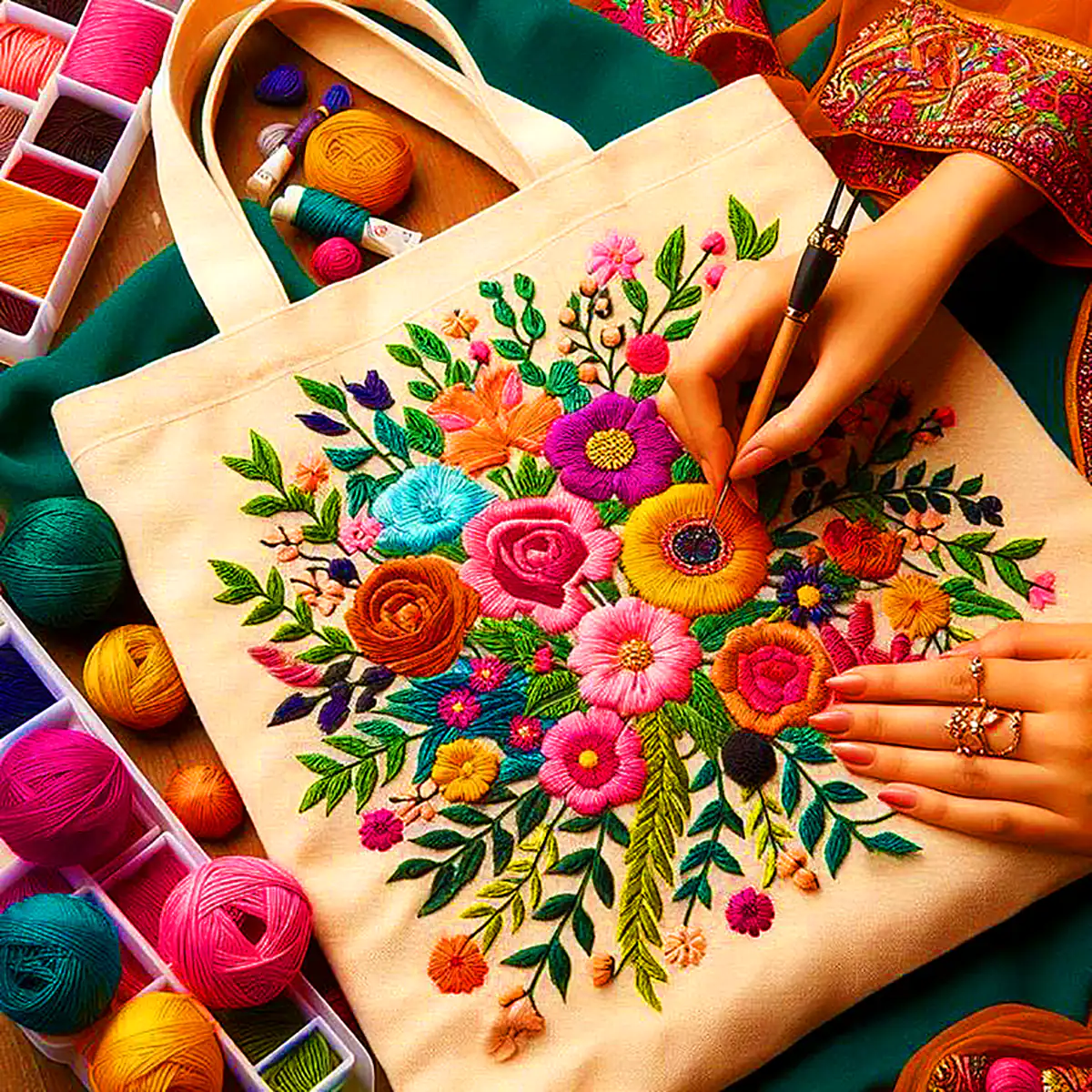 توت بگ فانتزی گلدوزی