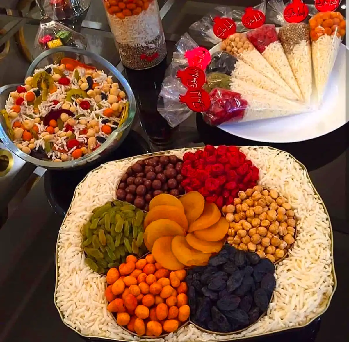 دیزاین آجیل شب یلدایی عروس