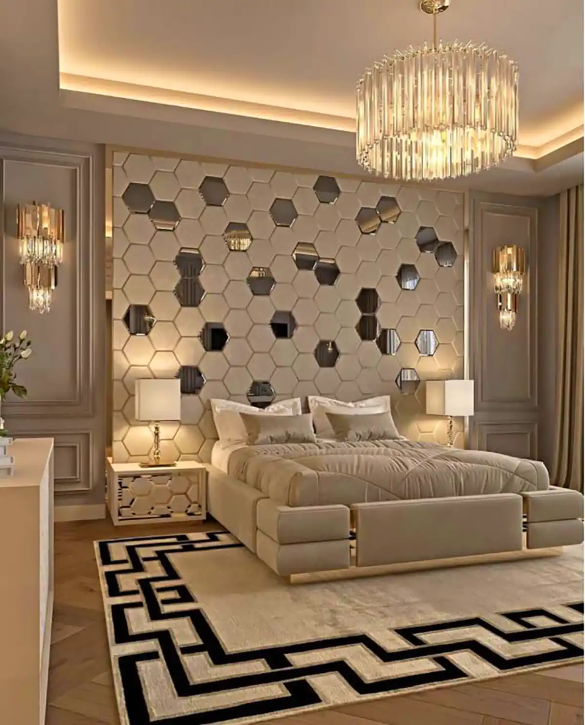آینه کاری دیواری مدرن