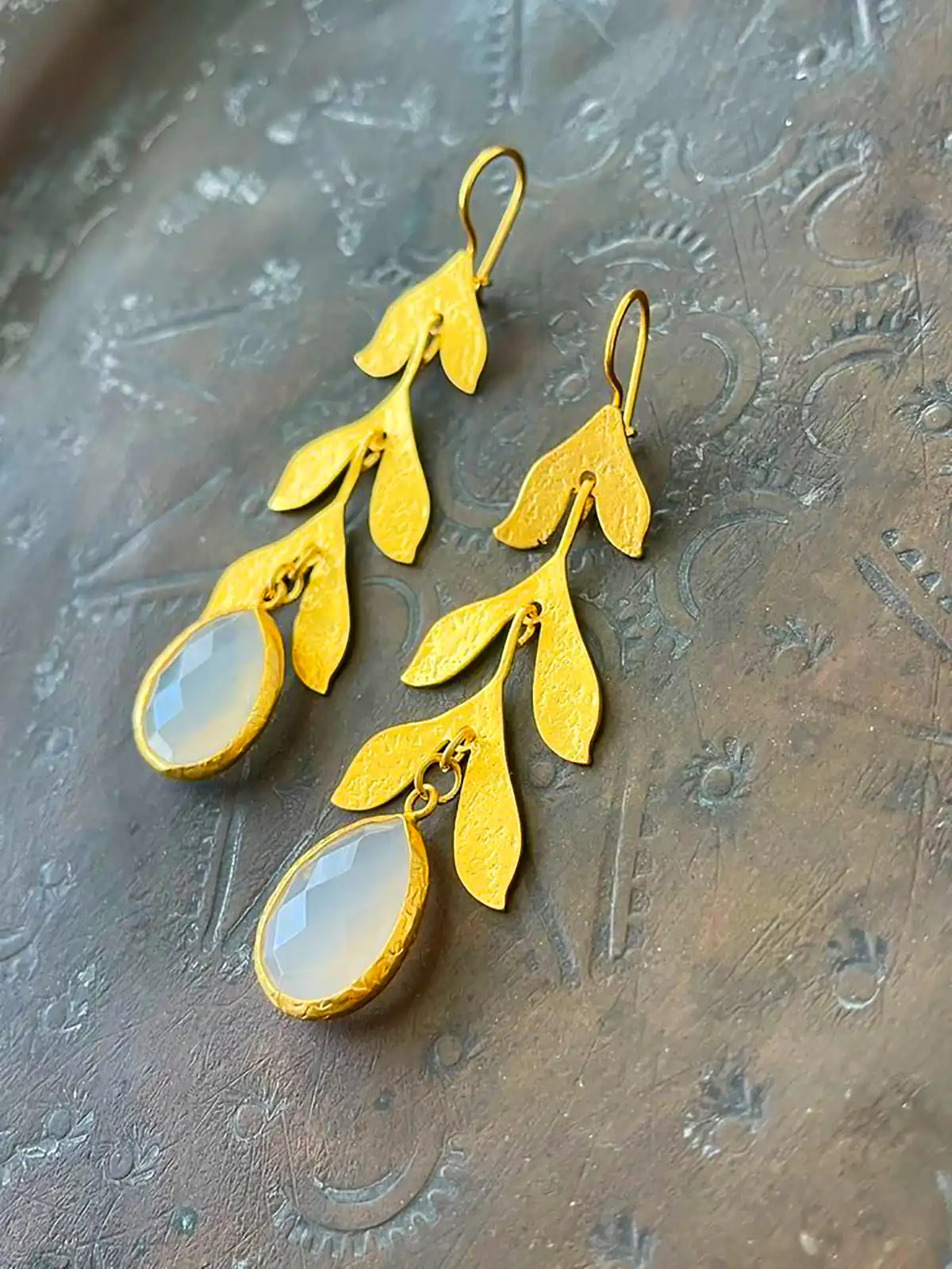 گوشواره آویز برگی