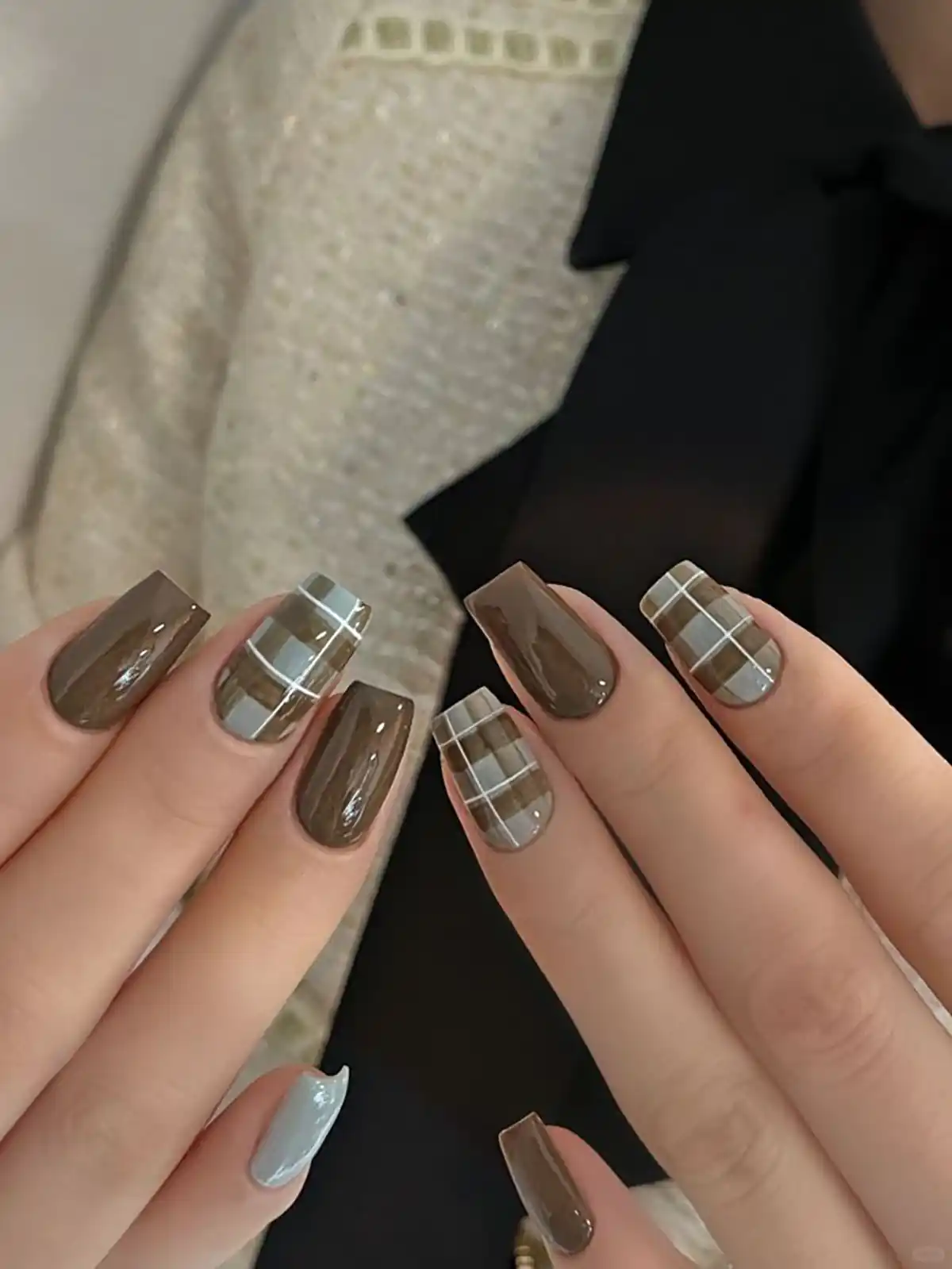 طرح ناخن چهارخانه