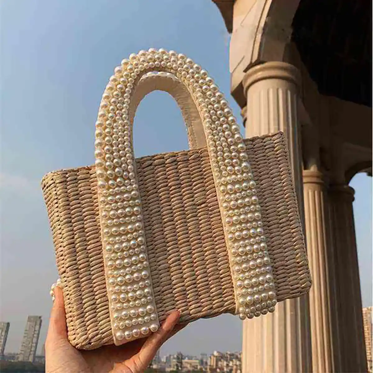 کیف حصیر و مروارید