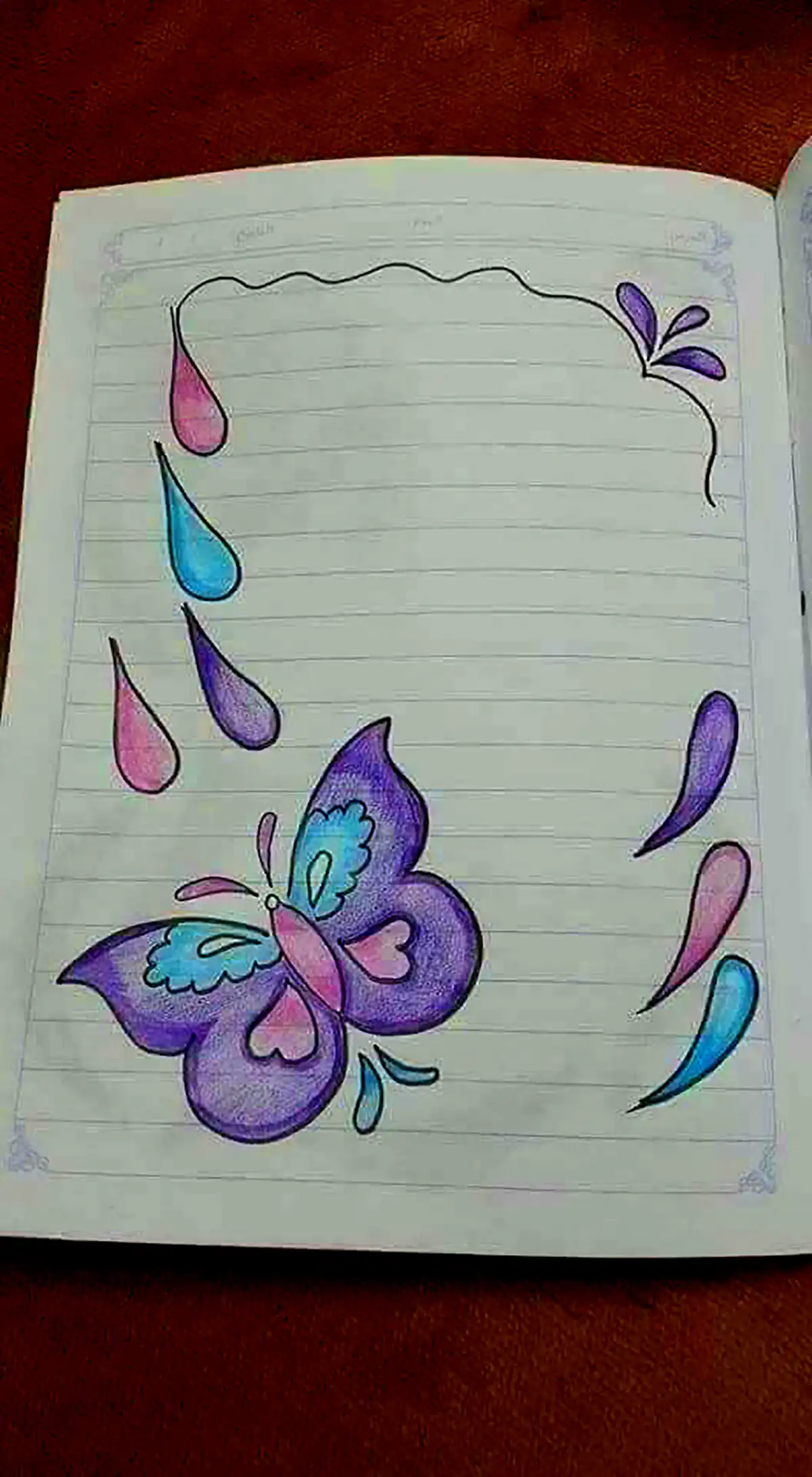نقاشی ساده حاشیه دفتر 