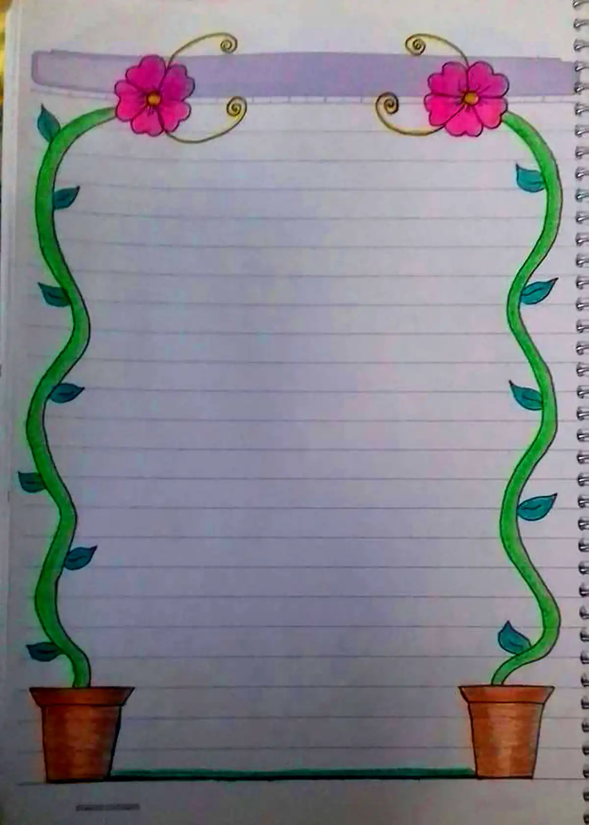 نقاشی ساده حاشیه دفتر 