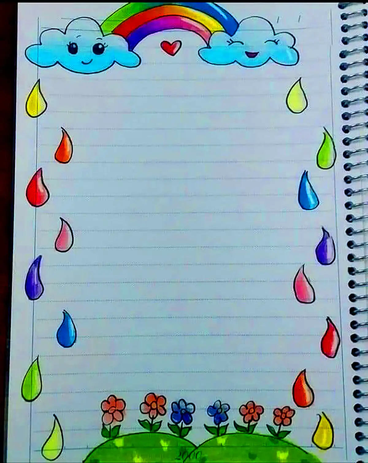 نقاشی ساده حاشیه دفتر 