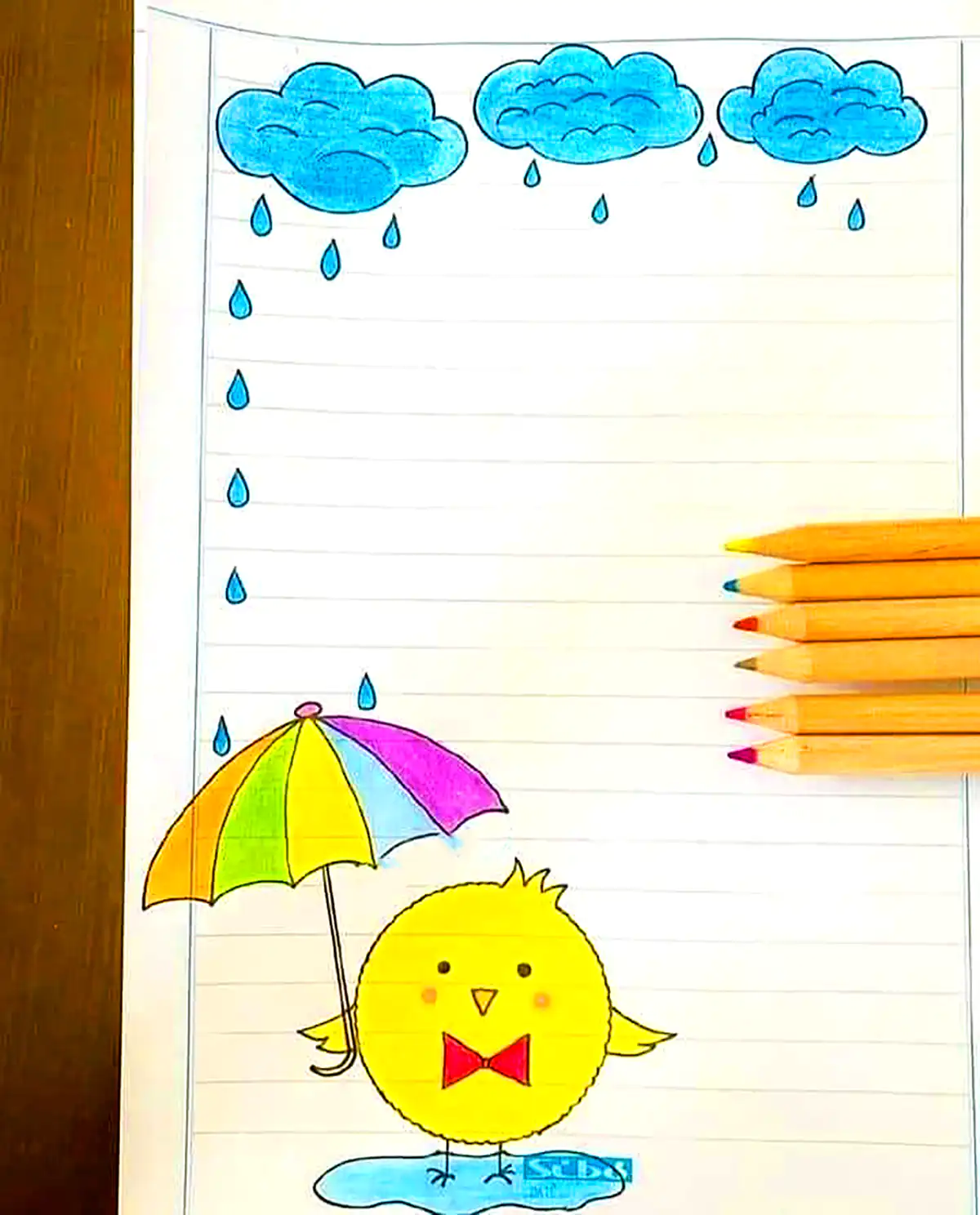 نقاشی ساده حاشیه دفتر 