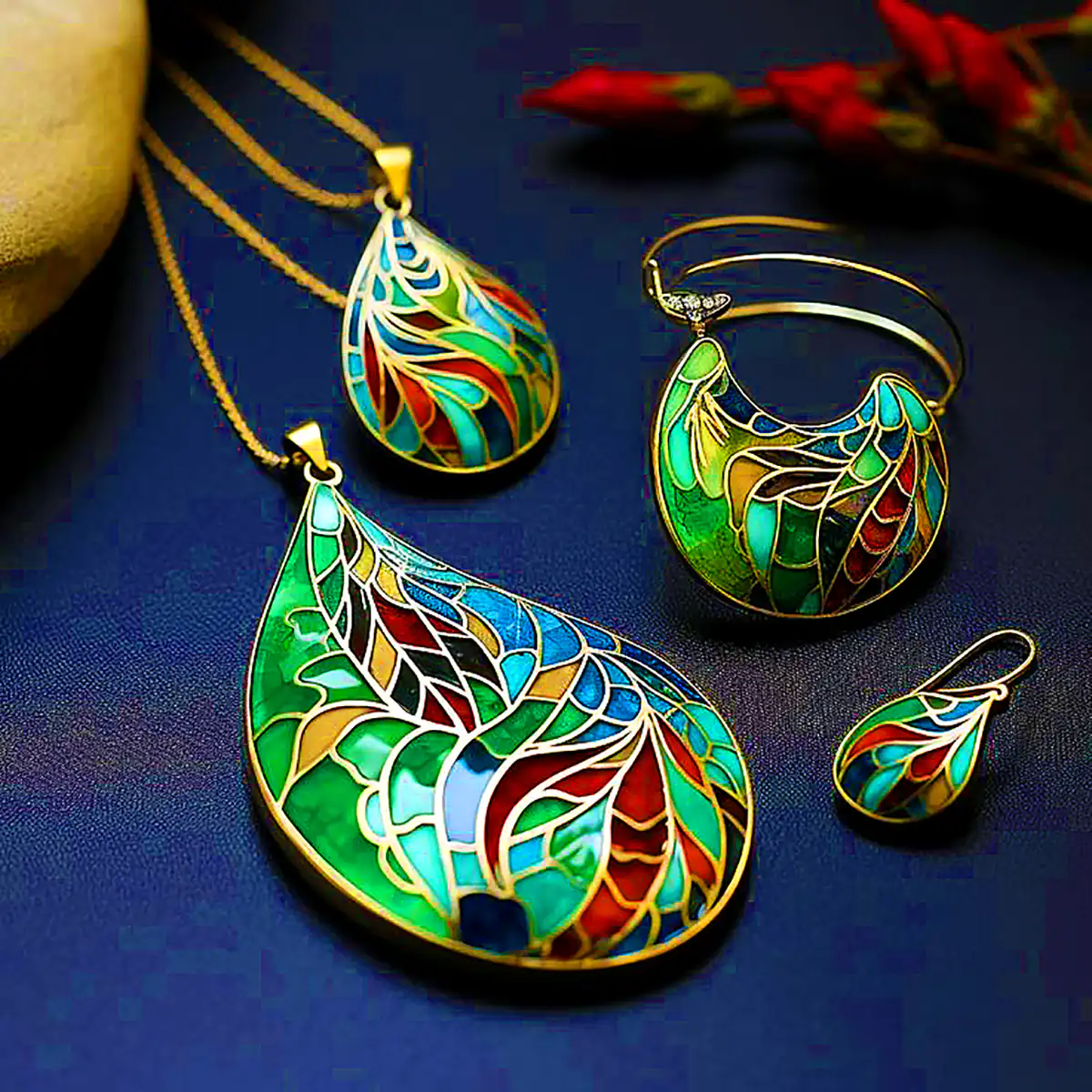 گردنبند میناکاری چینی
