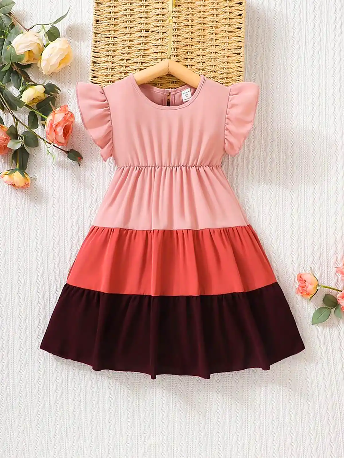 پیراهن طبقه‌ای رنگی دخترانه