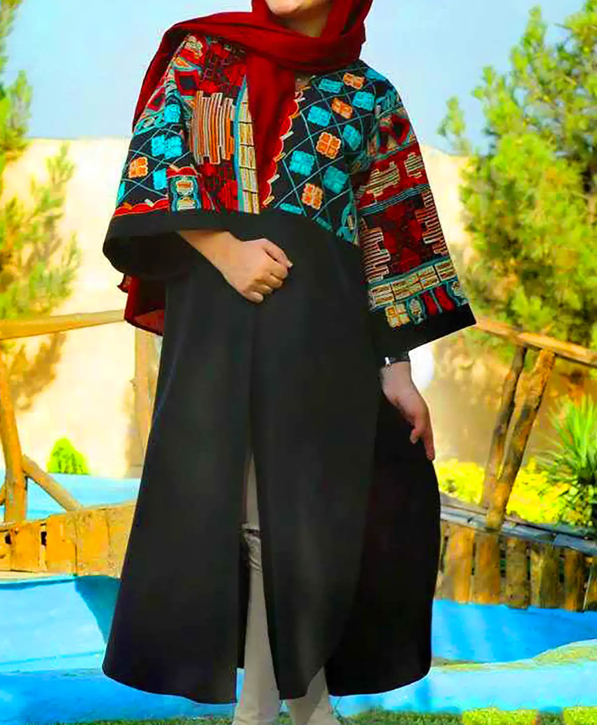مانتو مجلسی الیاف مصنوعی