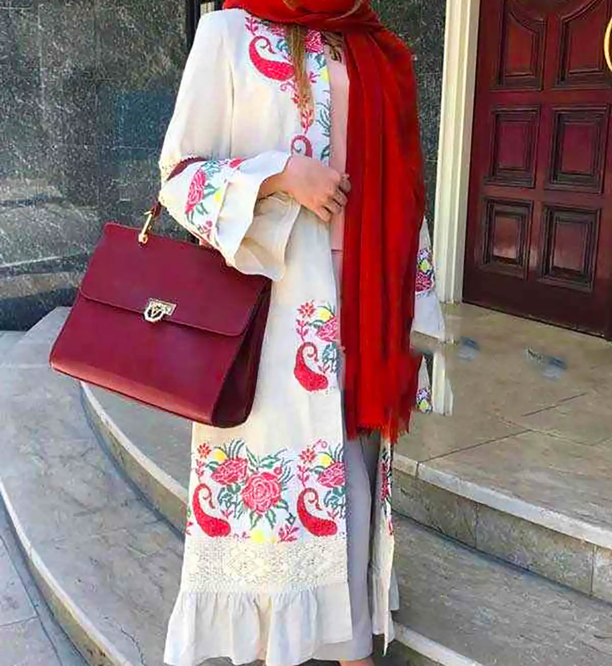 مانتو مجلسی الیاف مصنوعی
