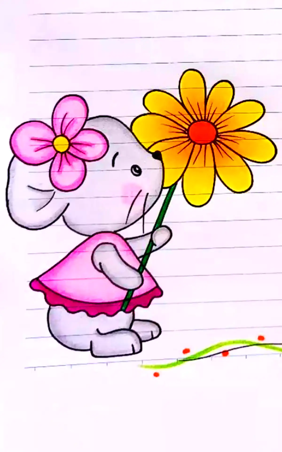 نقاشی مینیمال حاشیه دفتر