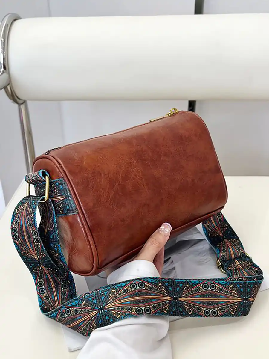 کیف چرمی دست دوز قهوه ای
