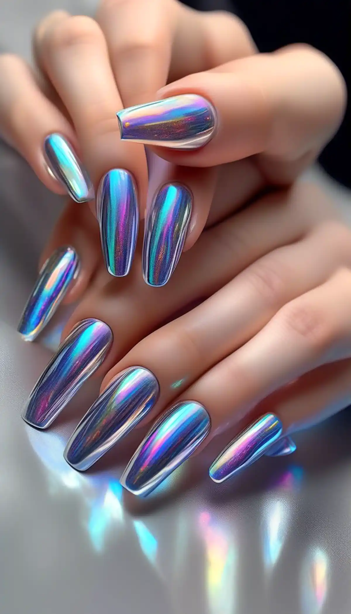 طراحی ناخن هولوگرامی