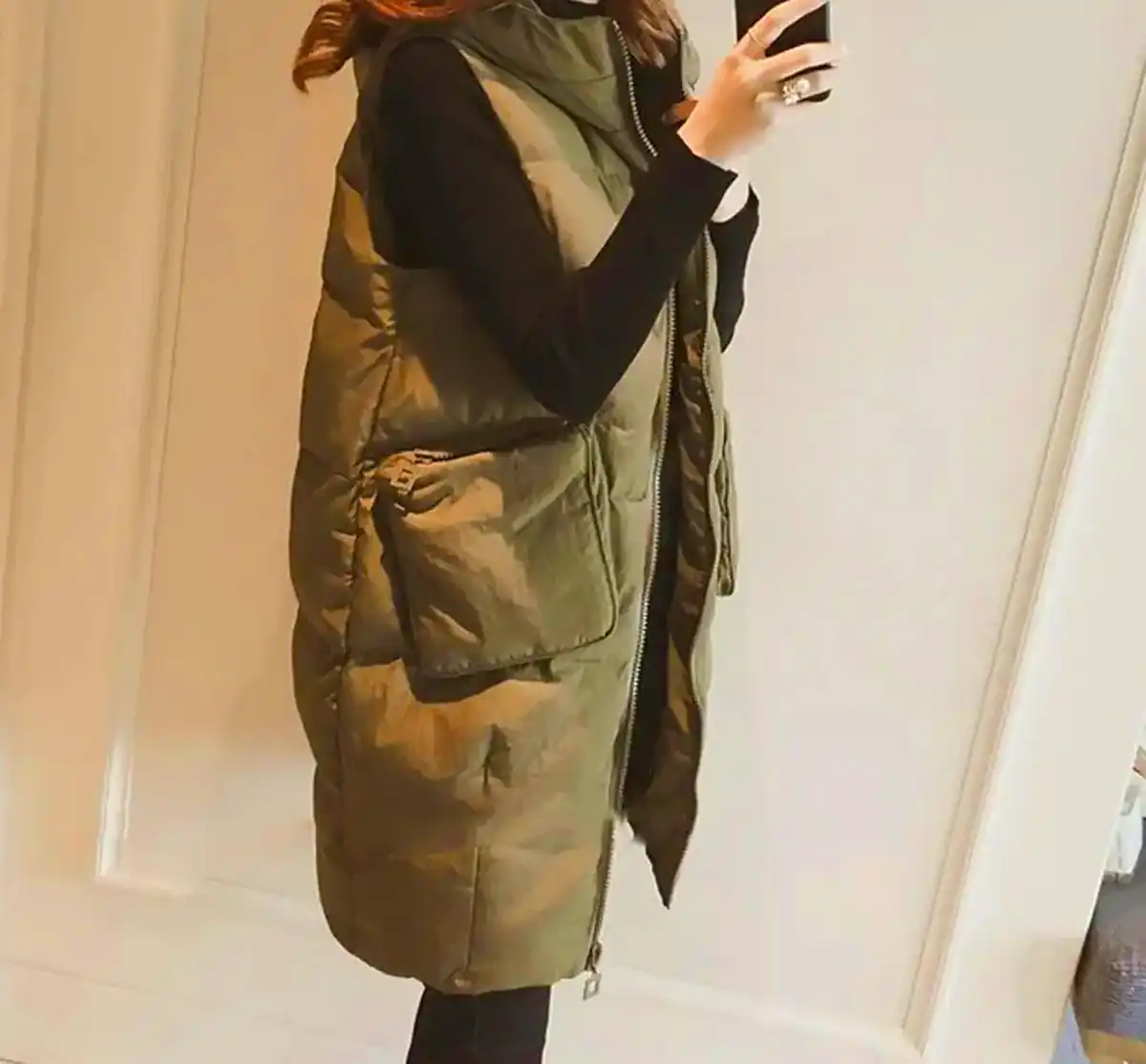 پافر سبز زیتونی زنانه