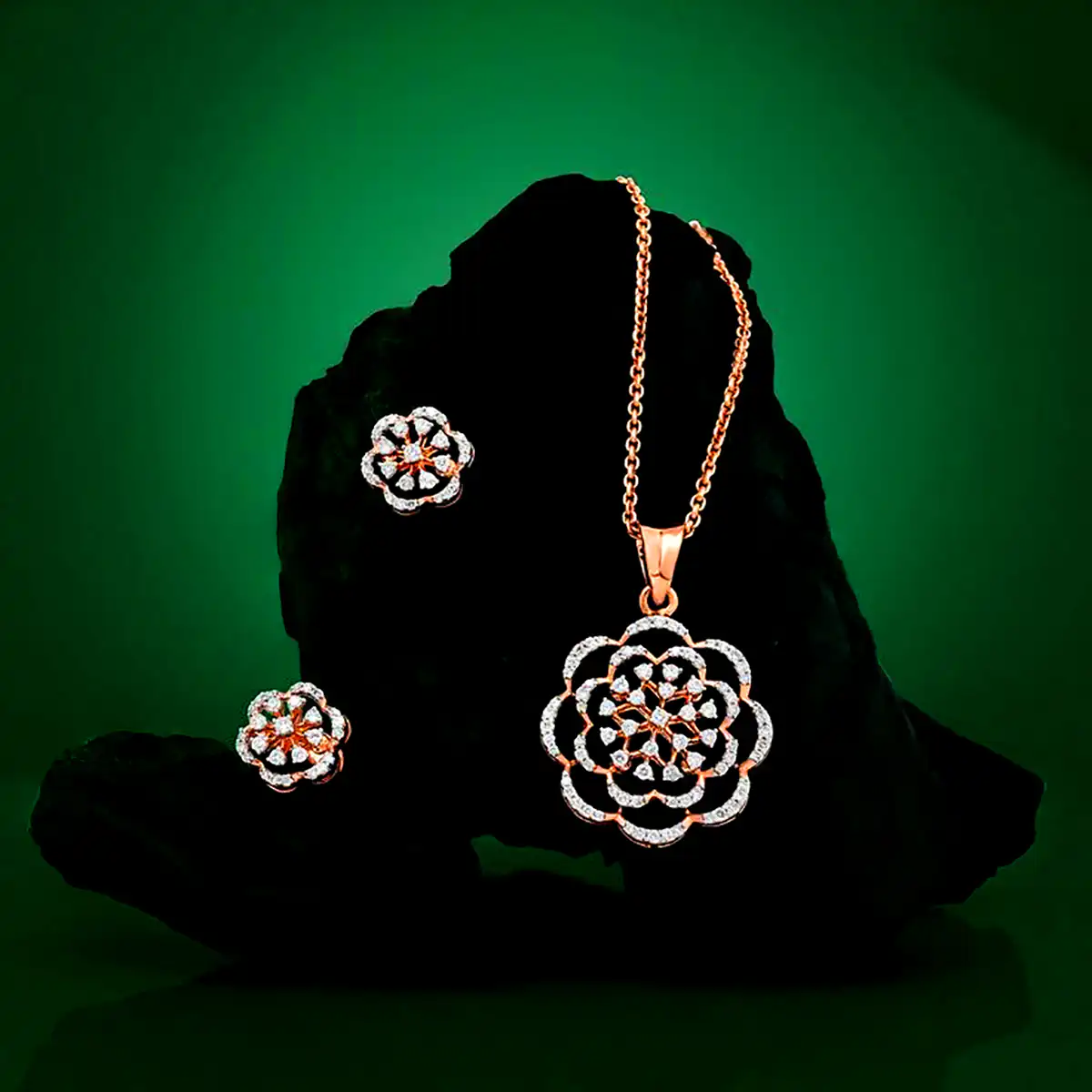 نیم ست نگین دار جدید دخترونه