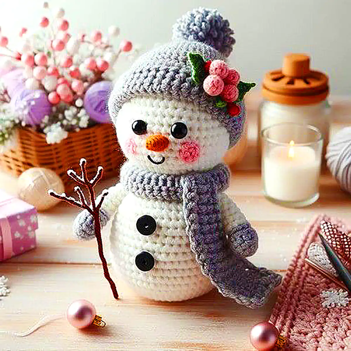 آدم برفی عروسکی بافتنی