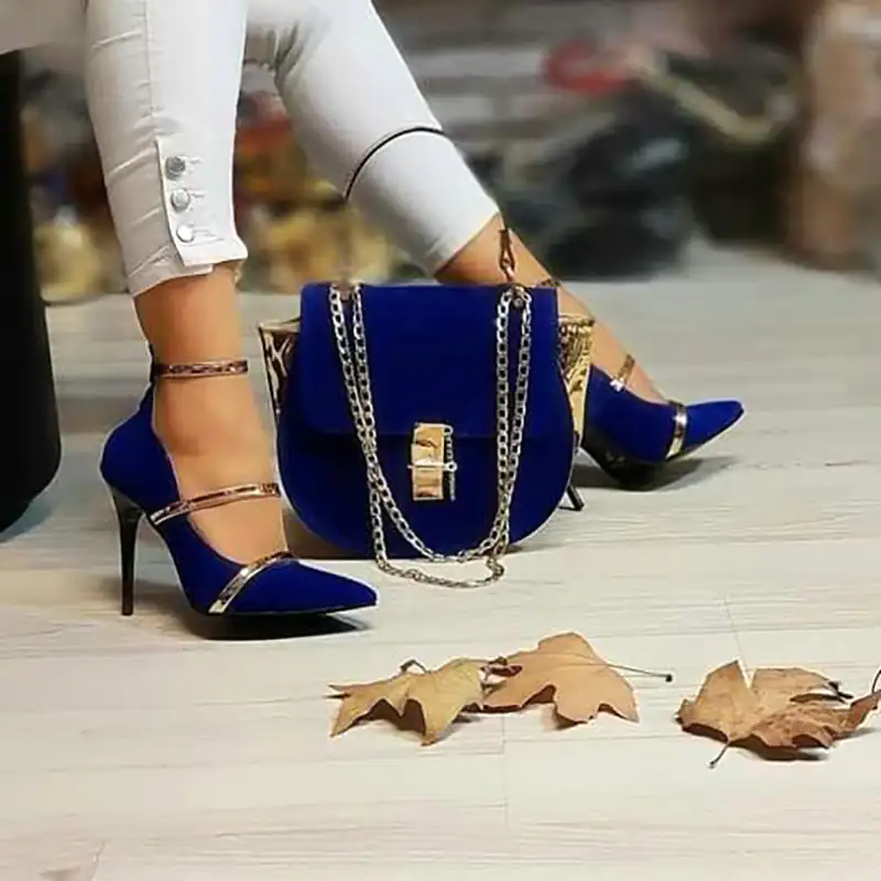 ست آبی کاربنی جدید کیف و کفش زنانه (جدیدترین مدل های ترند امسال ۱۴۰۴ - ۲۰۲۵) ست آبی کاربنی جدید کیف و کفش زنانه