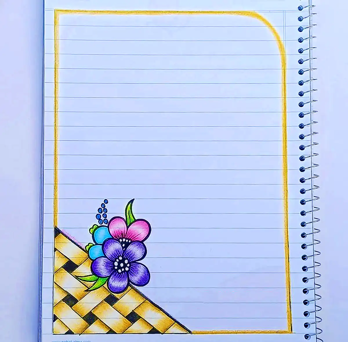 حاشیه ساده دفتر نقاشی (جدیدترین مدل های ترند امسال ۱۴۰۴ - ۲۰۲۵) حاشیه ساده دفتر نقاشی