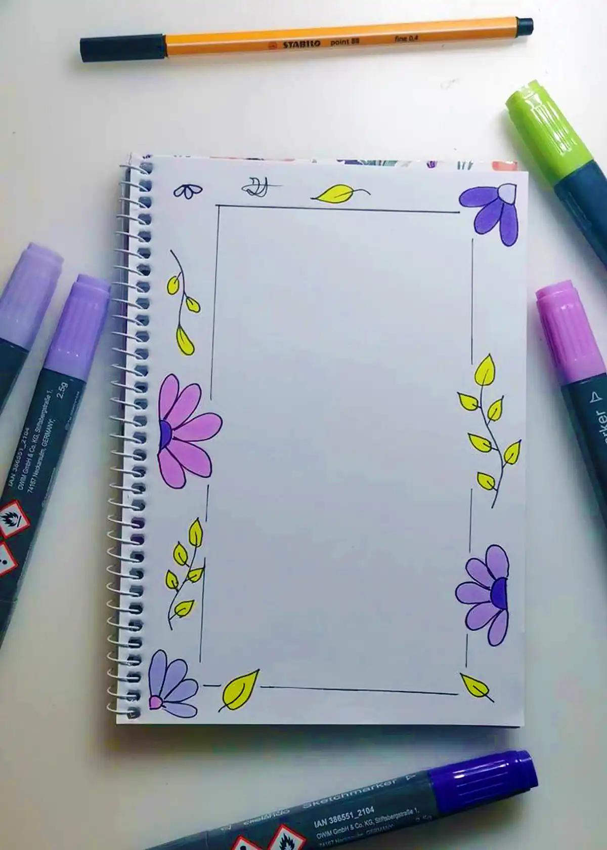 حاشیه ساده دفتر نقاشی (جدیدترین مدل های ترند امسال ۱۴۰۴ - ۲۰۲۵) حاشیه ساده دفتر نقاشی