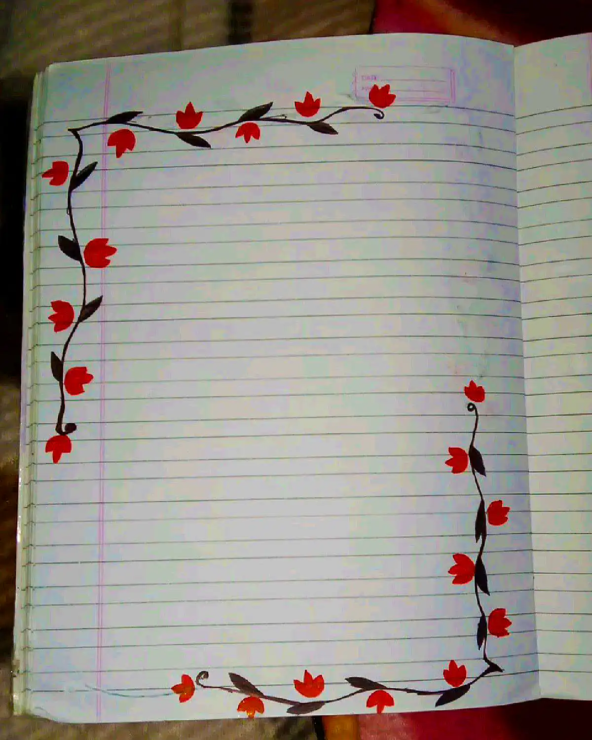 حاشیه ساده دفتر نقاشی (جدیدترین مدل های ترند امسال ۱۴۰۴ - ۲۰۲۵) حاشیه ساده دفتر نقاشی