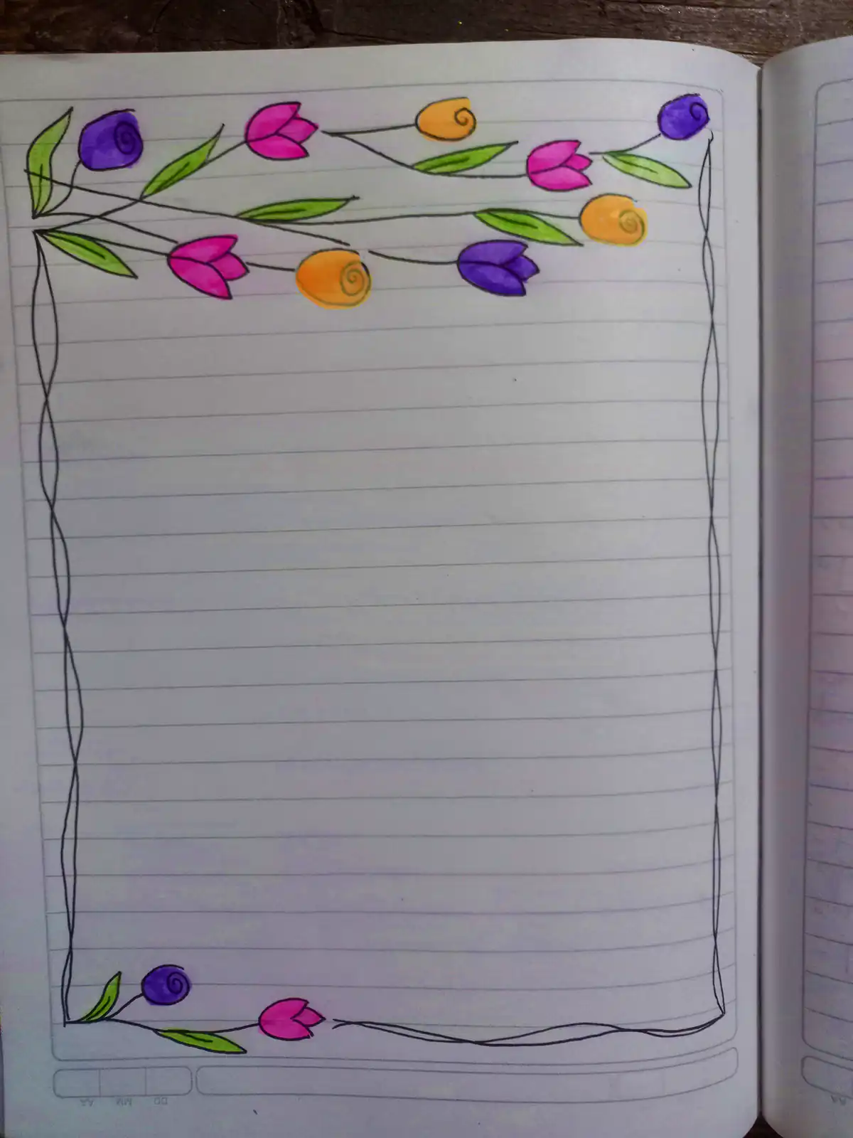 حاشیه ساده دفتر نقاشی (جدیدترین مدل های ترند امسال ۱۴۰۴ - ۲۰۲۵) حاشیه ساده دفتر نقاشی