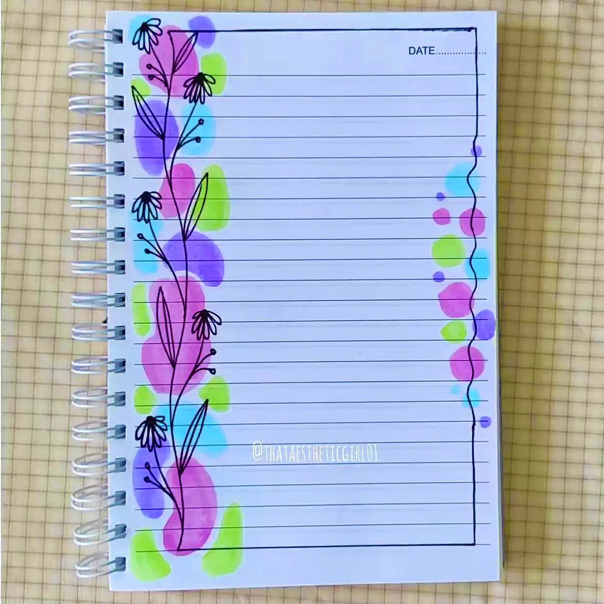 حاشیه ساده دفتر نقاشی (جدیدترین مدل های ترند امسال ۱۴۰۴ - ۲۰۲۵) حاشیه ساده دفتر نقاشی