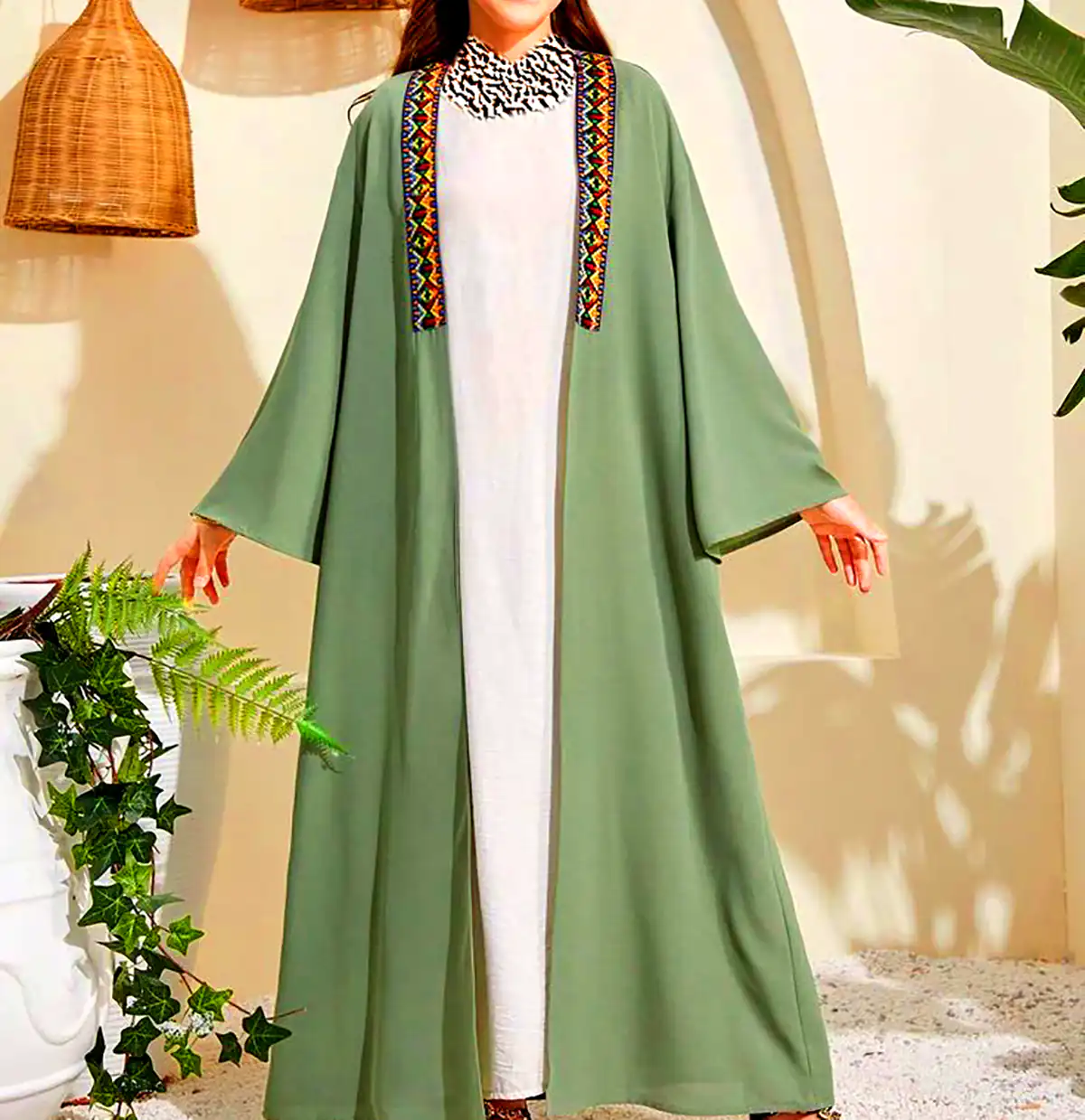 مانتو عبایی رنگی مجلسی