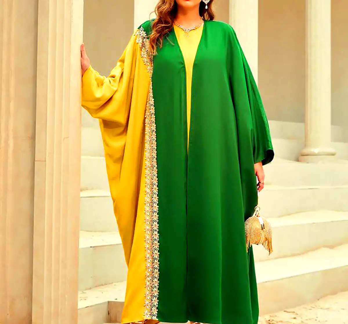 مانتو عبایی رنگی مجلسی