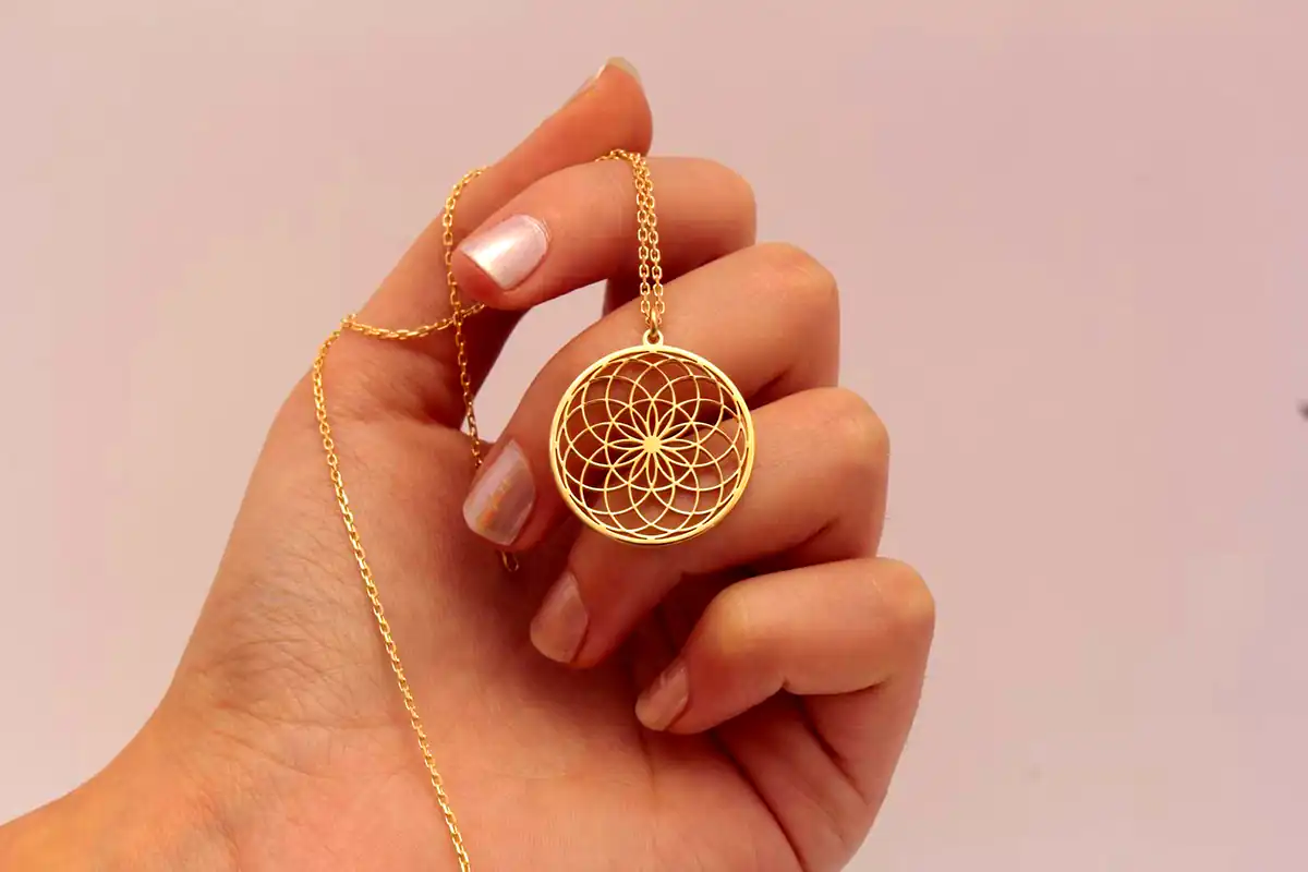 تو گردنی آویز هندسی