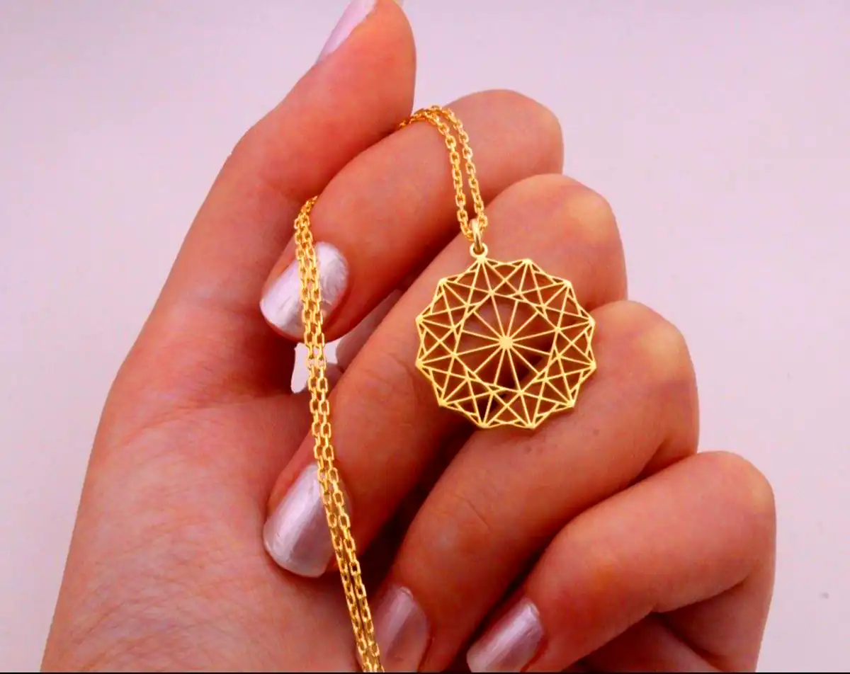 تو گردنی آویز هندسی