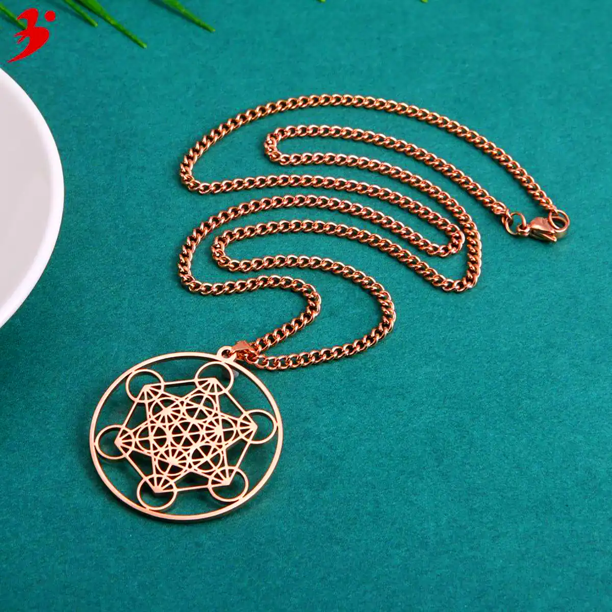 تو گردنی آویز هندسی