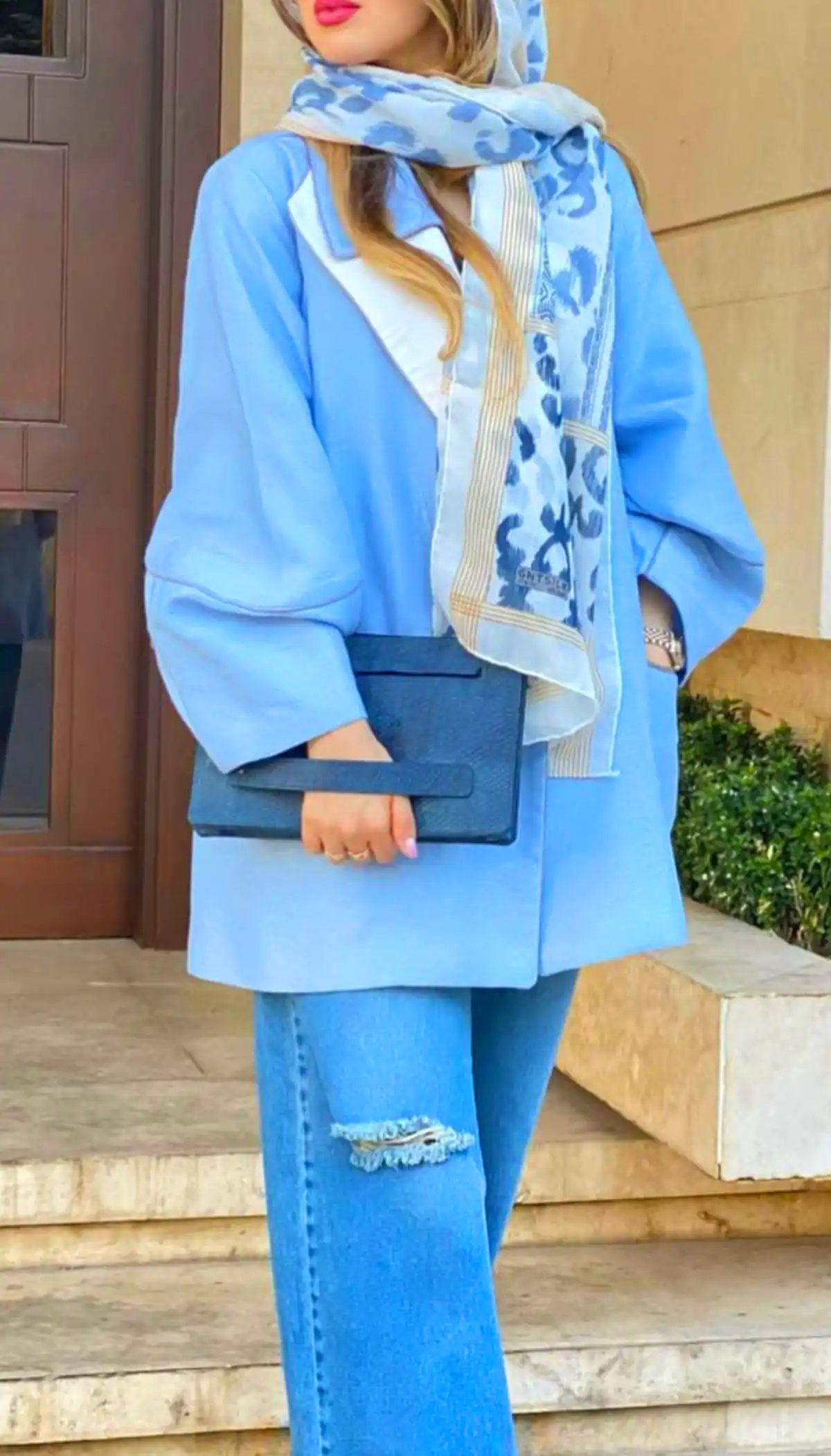 مدل مانتو کتی آبی روشن