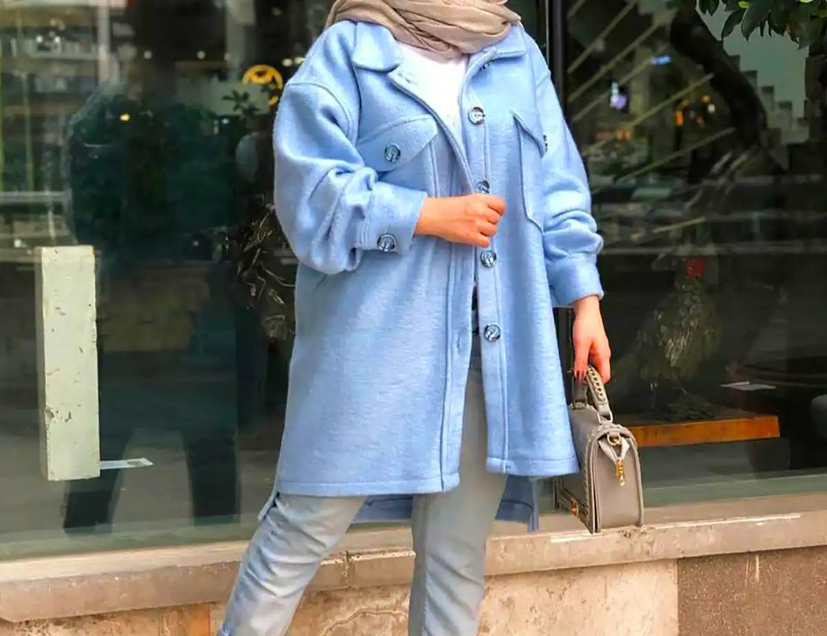 مدل مانتو کتی آبی روشن