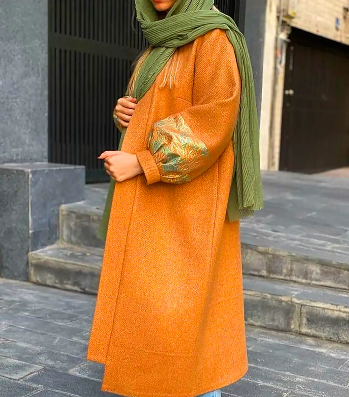 مانتو ساده کرپ کتان