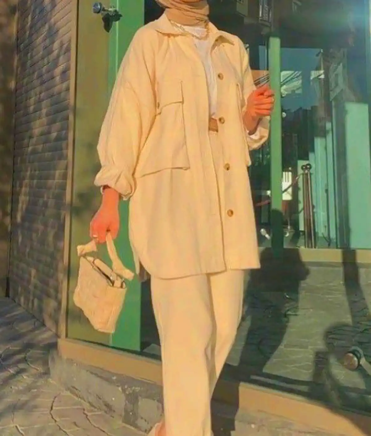 مانتو ساده کرپ کتان