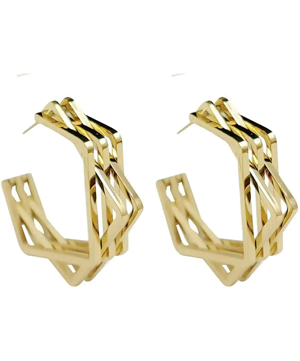 گوشواره حلقه‌ای هندسی ساده