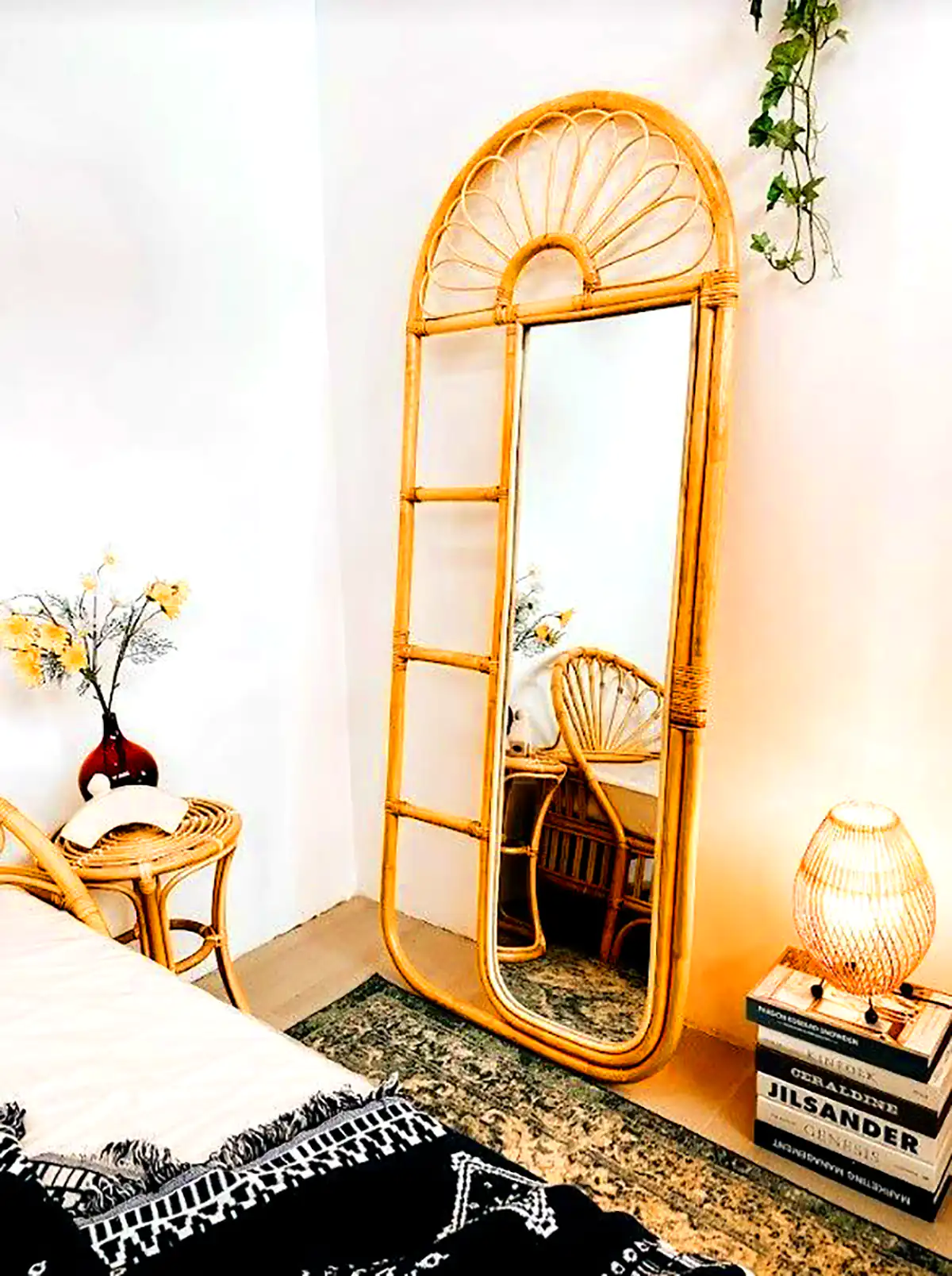 آینه قدی حصیری مشبک