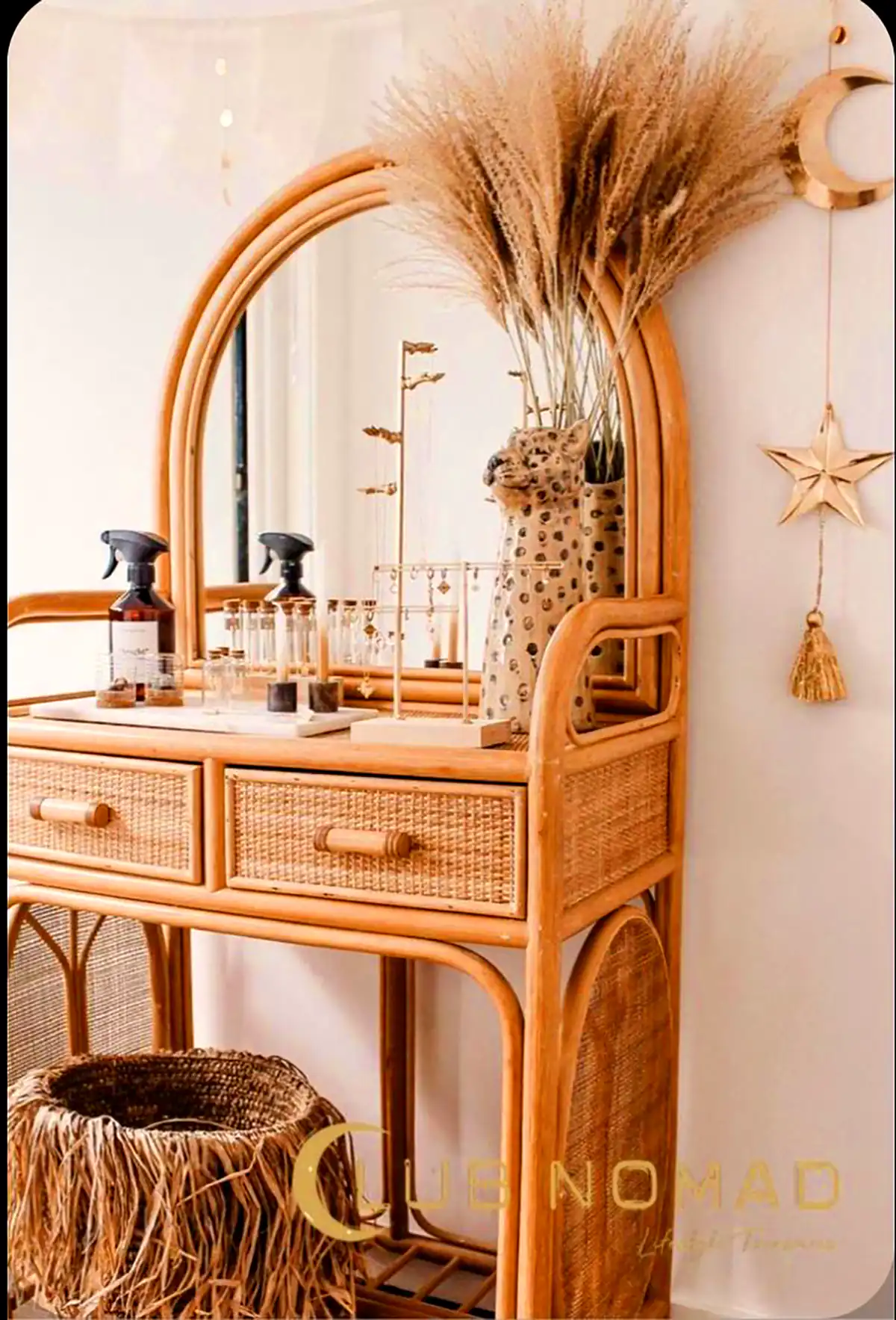 آینه قدی حصیری مشبک