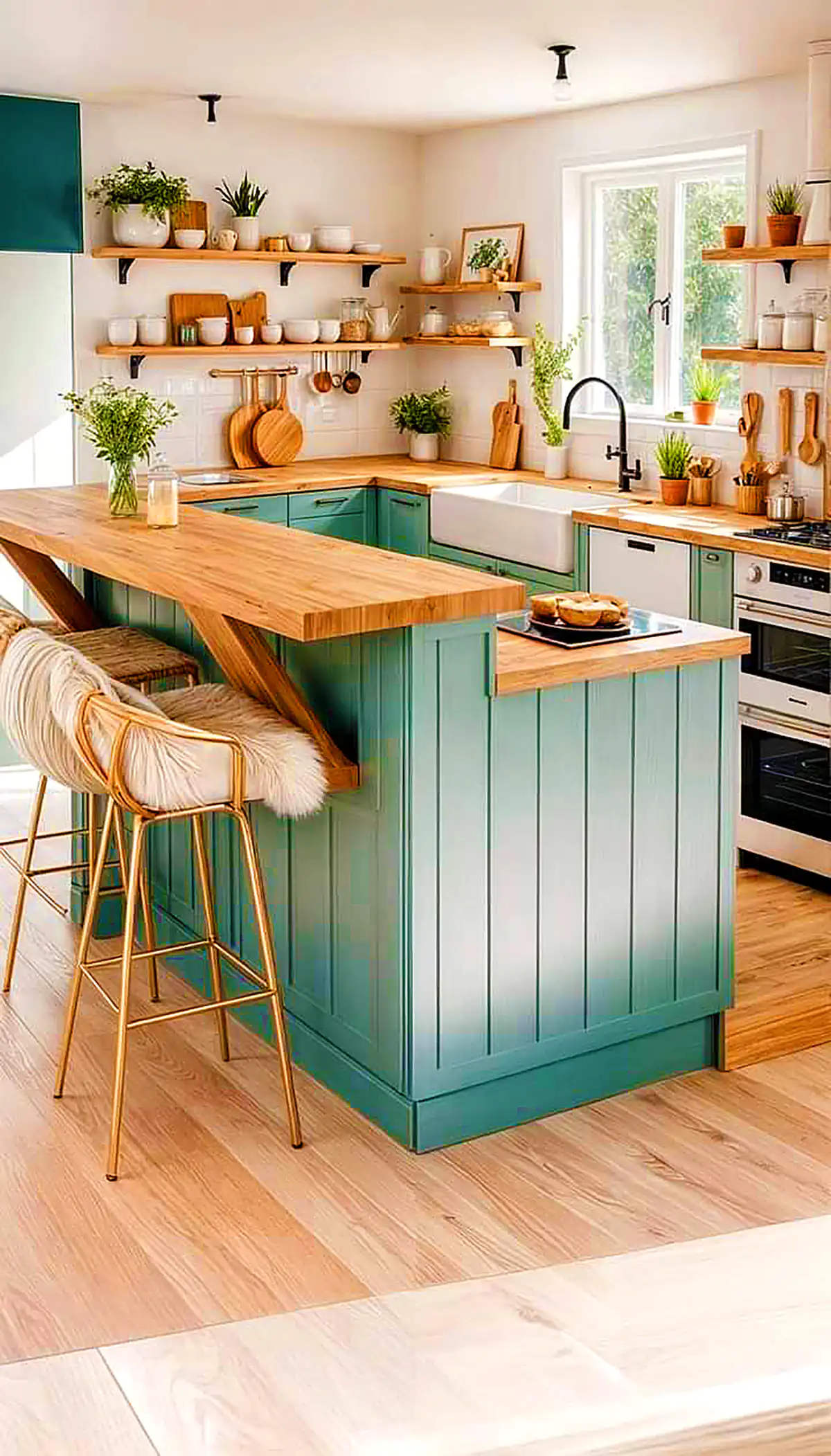 کابینت آشپزخانه سبز پینترستی