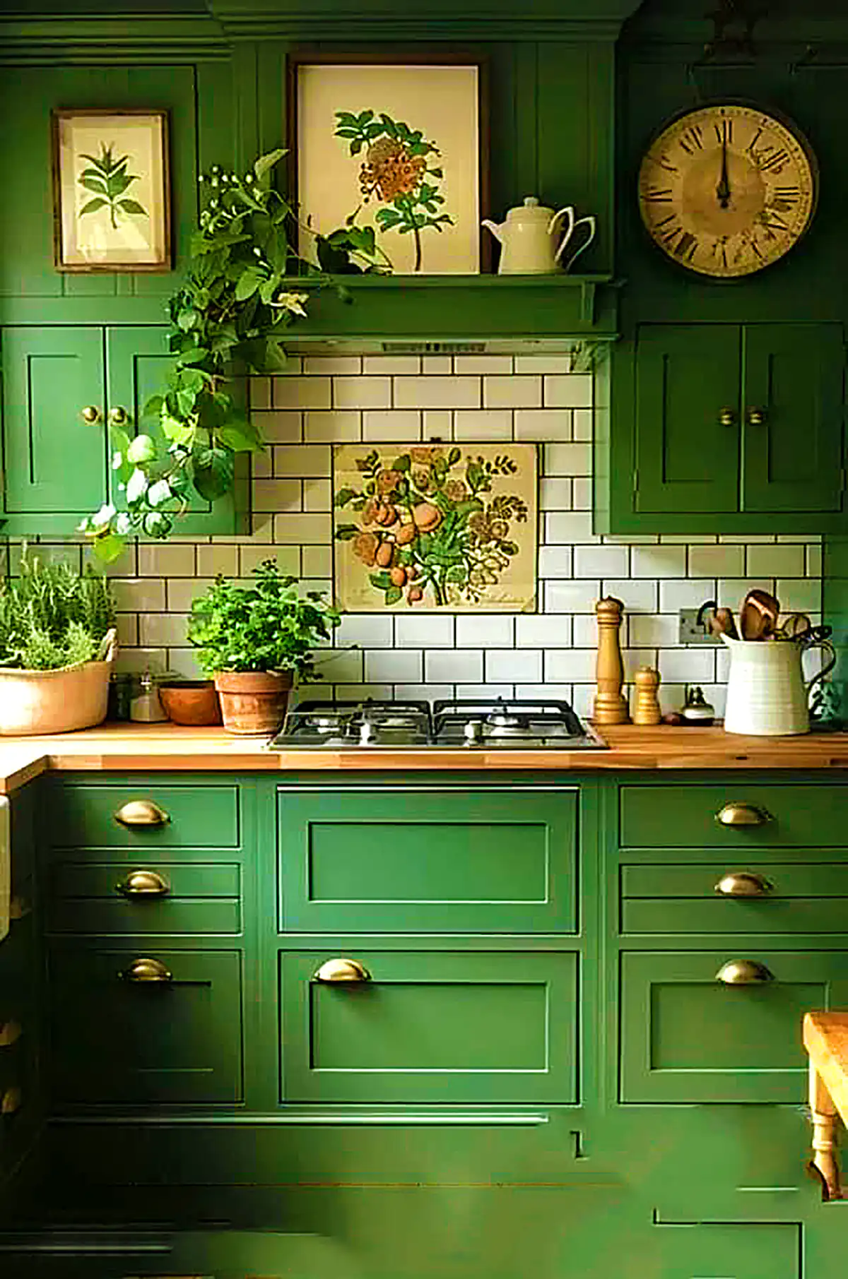 کابینت آشپزخانه سبز پینترستی