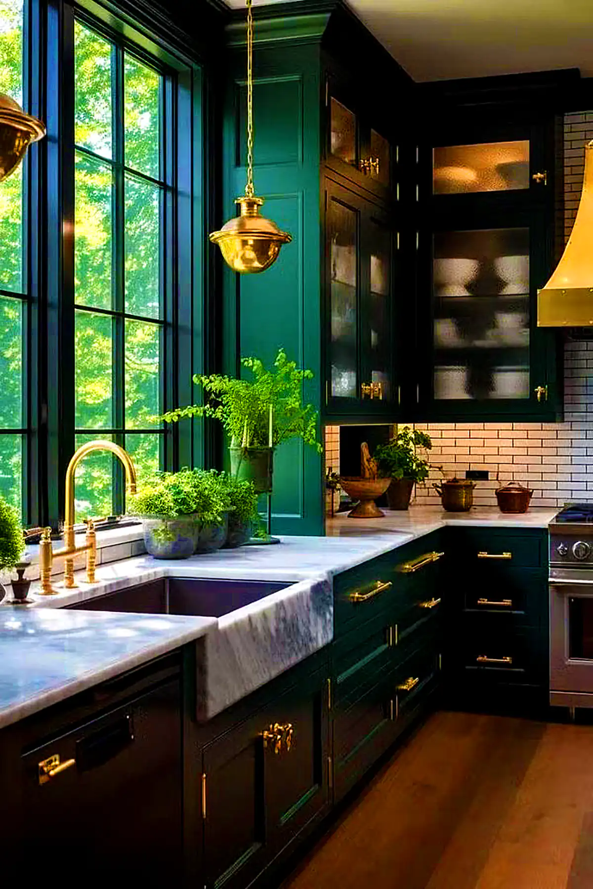 کابینت آشپزخانه سبز پینترستی