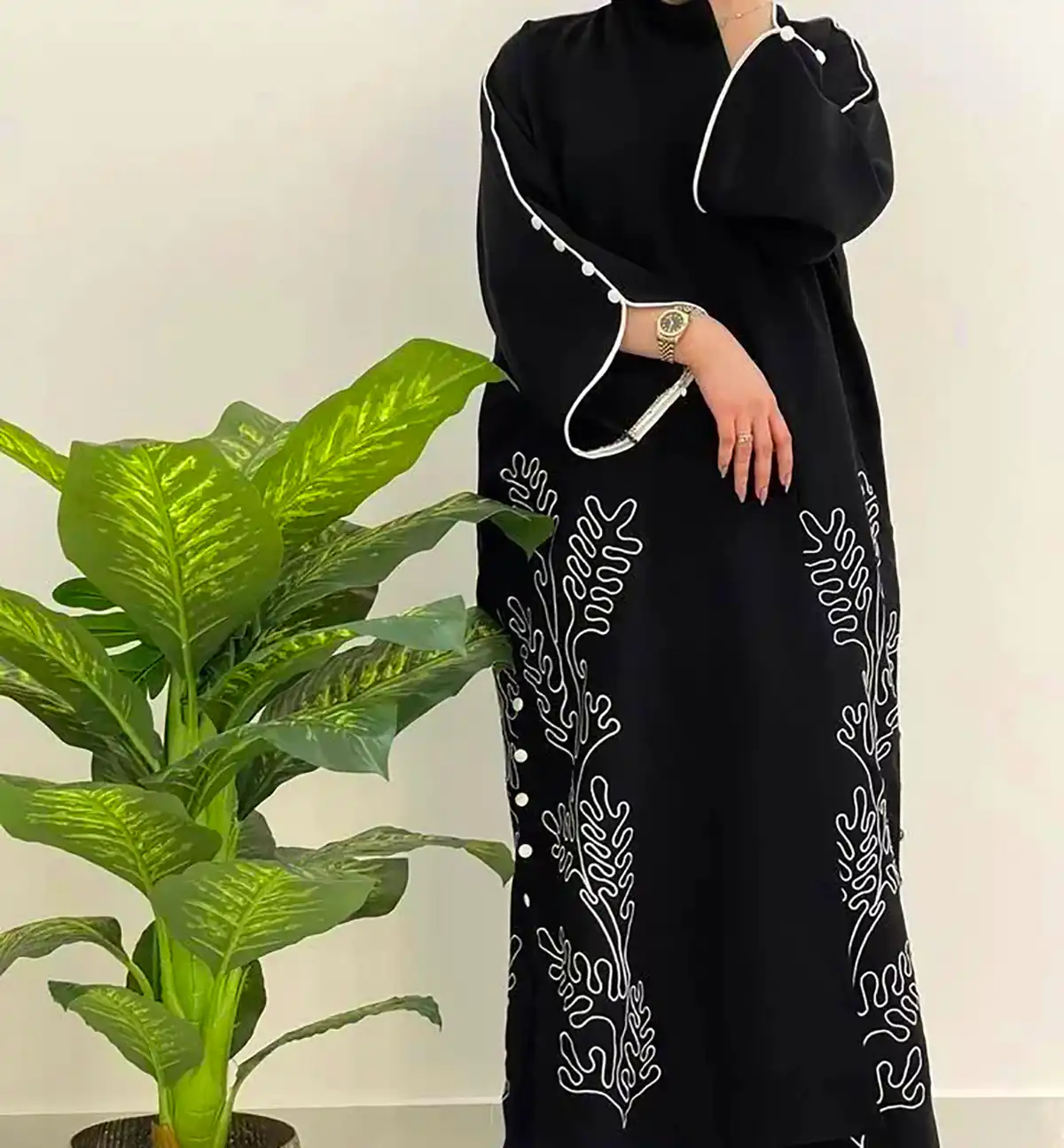 مانتو عبایی کار شده