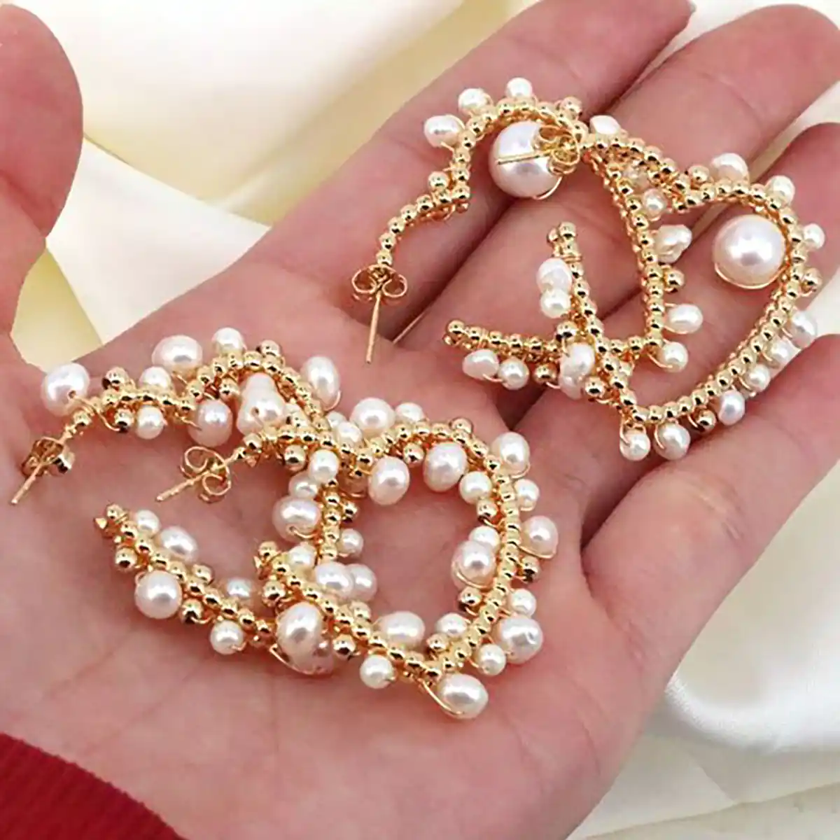 گوشواره حلقه ای با مروارید
