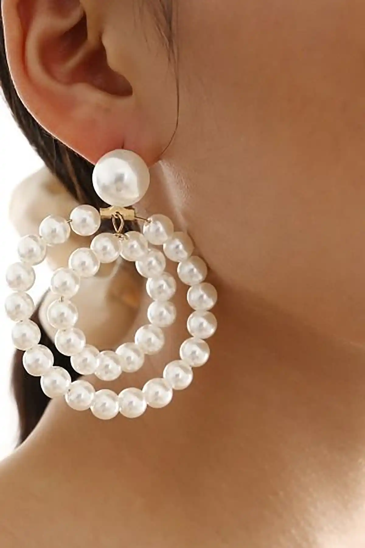 گوشواره حلقه ای با مروارید