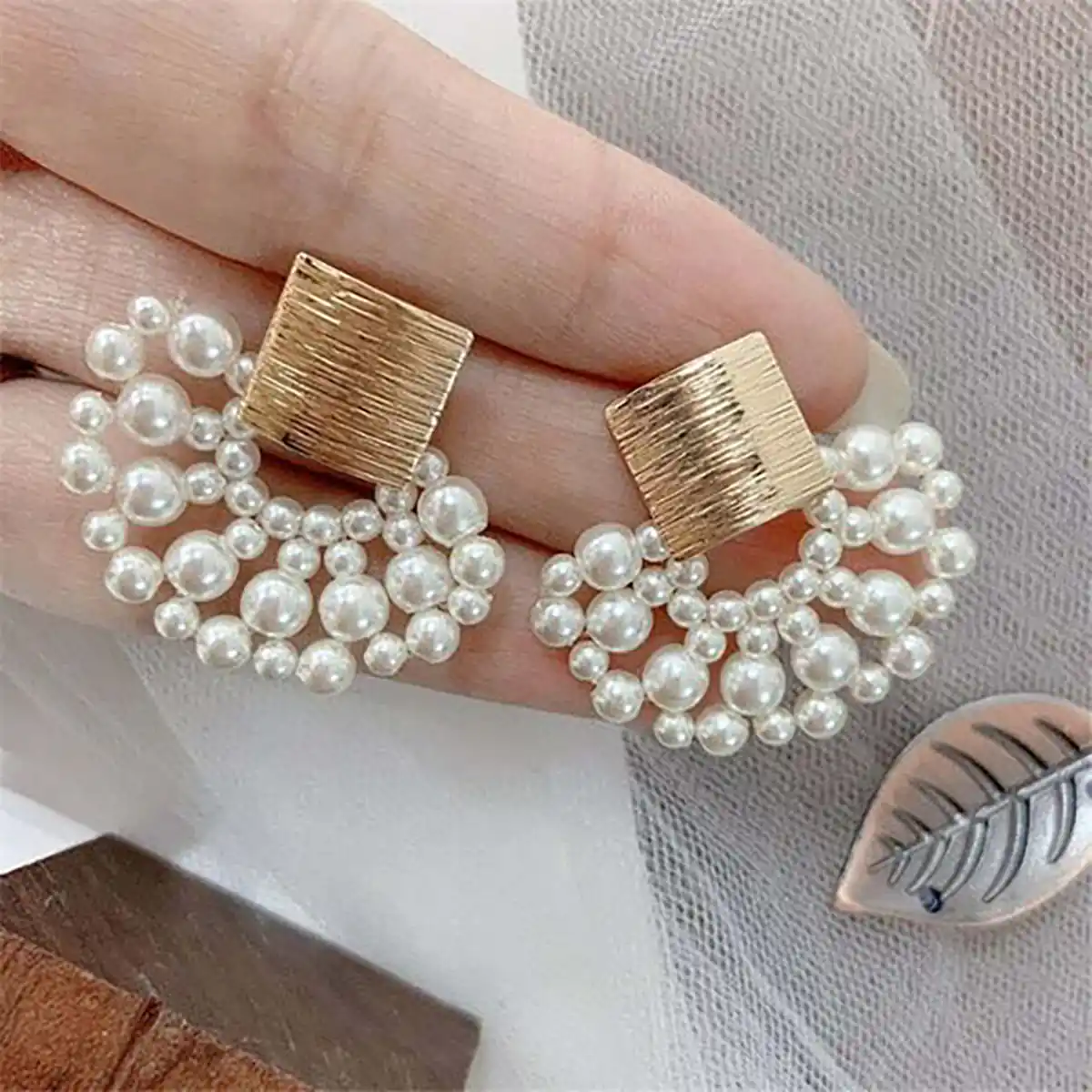 گوشواره حلقه ای با مروارید