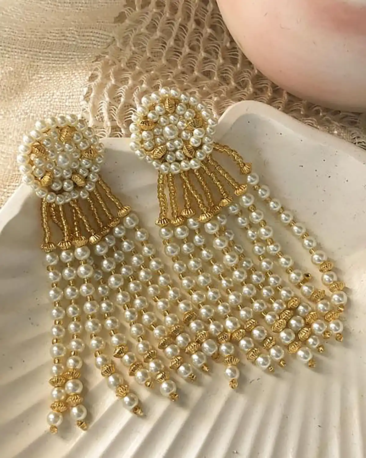 گوشواره حلقه ای با مروارید