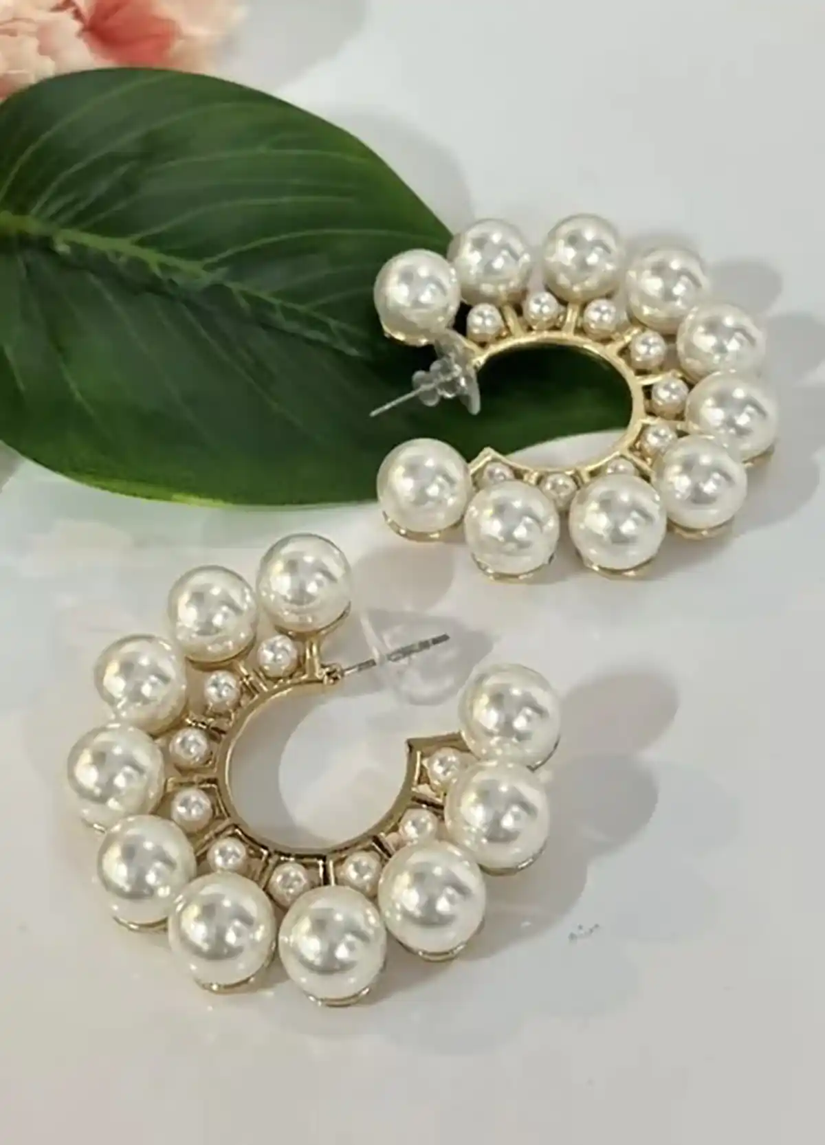 گوشواره حلقه ای با مروارید