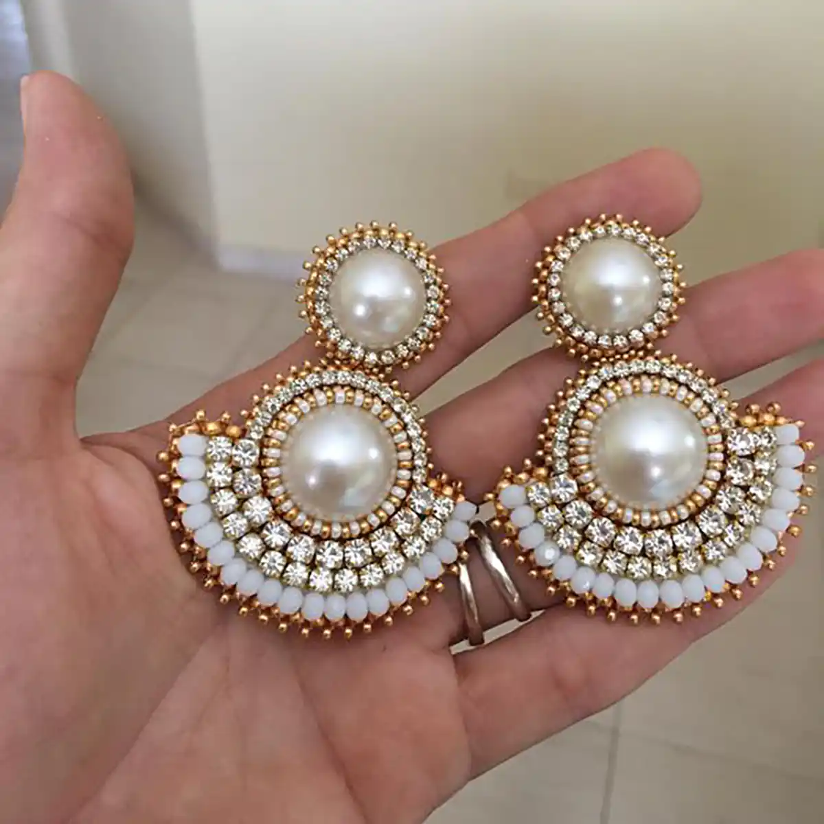 گوشواره حلقه ای با مروارید