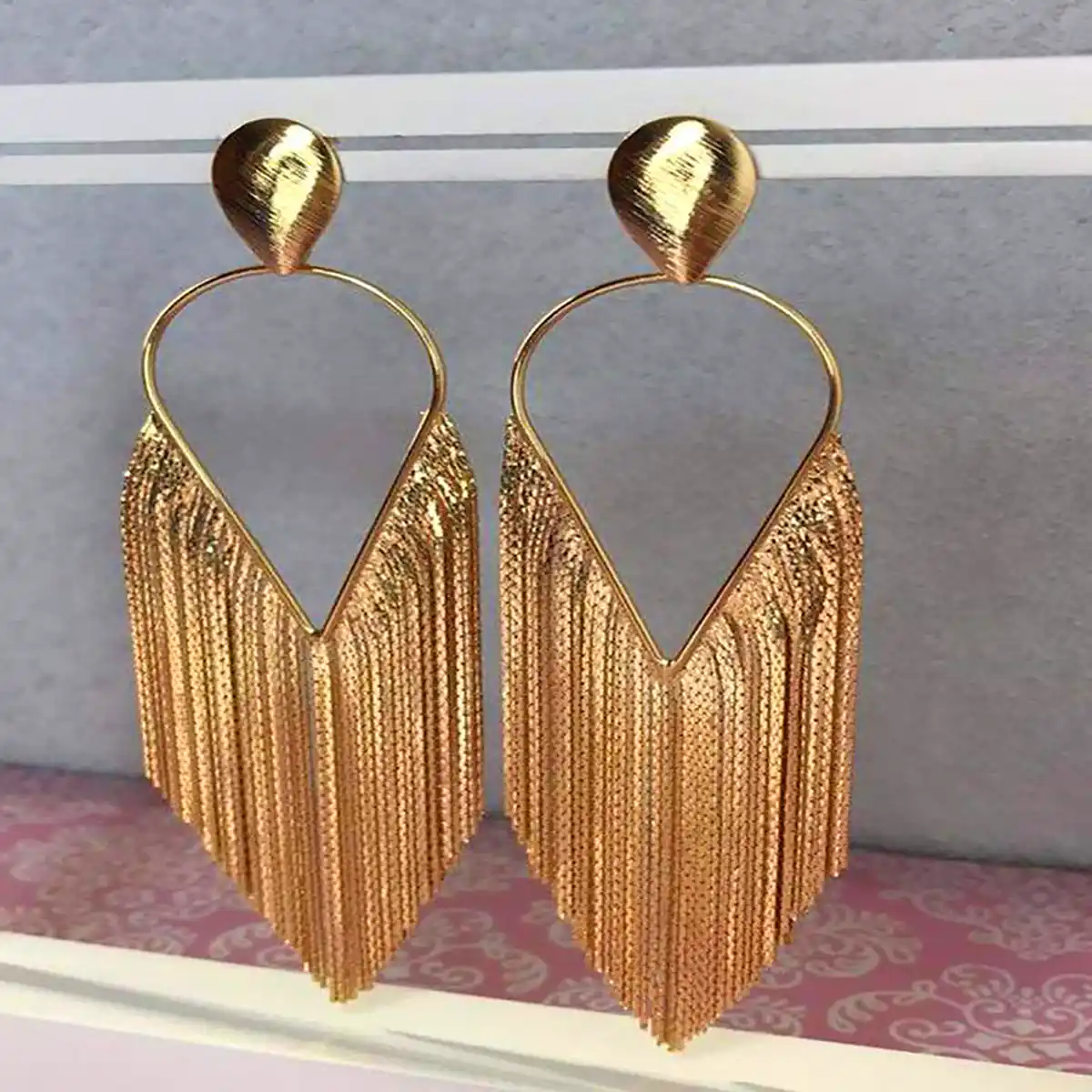 گوشواره طلای ریسه‌ای